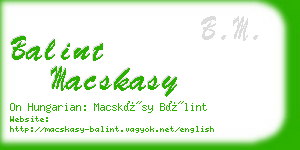 balint macskasy business card